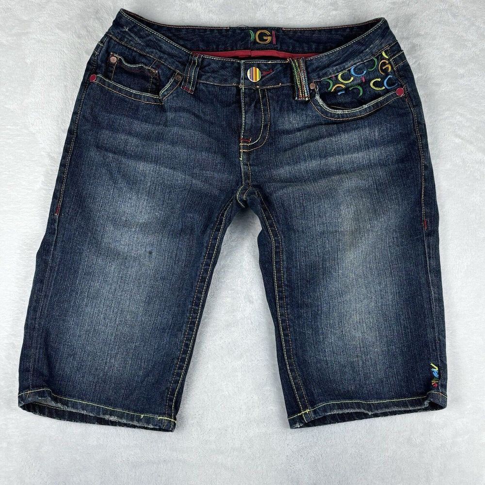 Coogi Jean Shorts Women's Bermuda Low Rise Y2K Jean Shorts Size 11/12